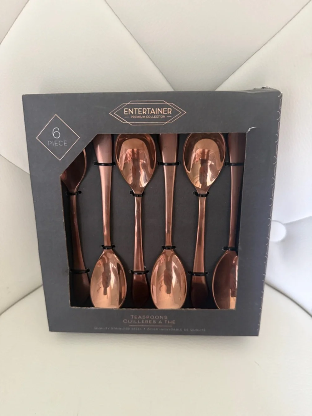 Entertainer Premium Collection Gold-Copper Teaspoon Set 6 Piece - Picture 1 of 6